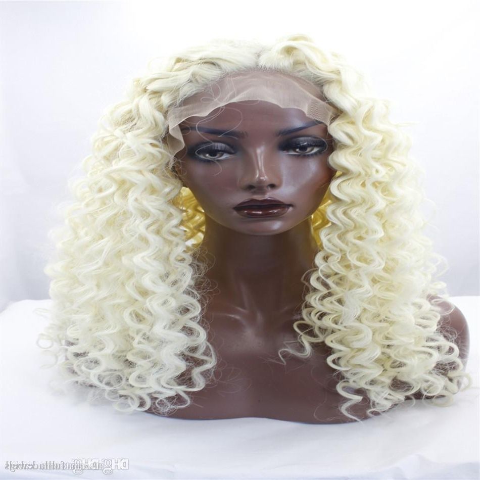 Latest White Blonde Curls Hairstyles For Curly Hair Wig Blonde/white Mixed Color Loose Wave Synthetic Lace (View 12 of 20)