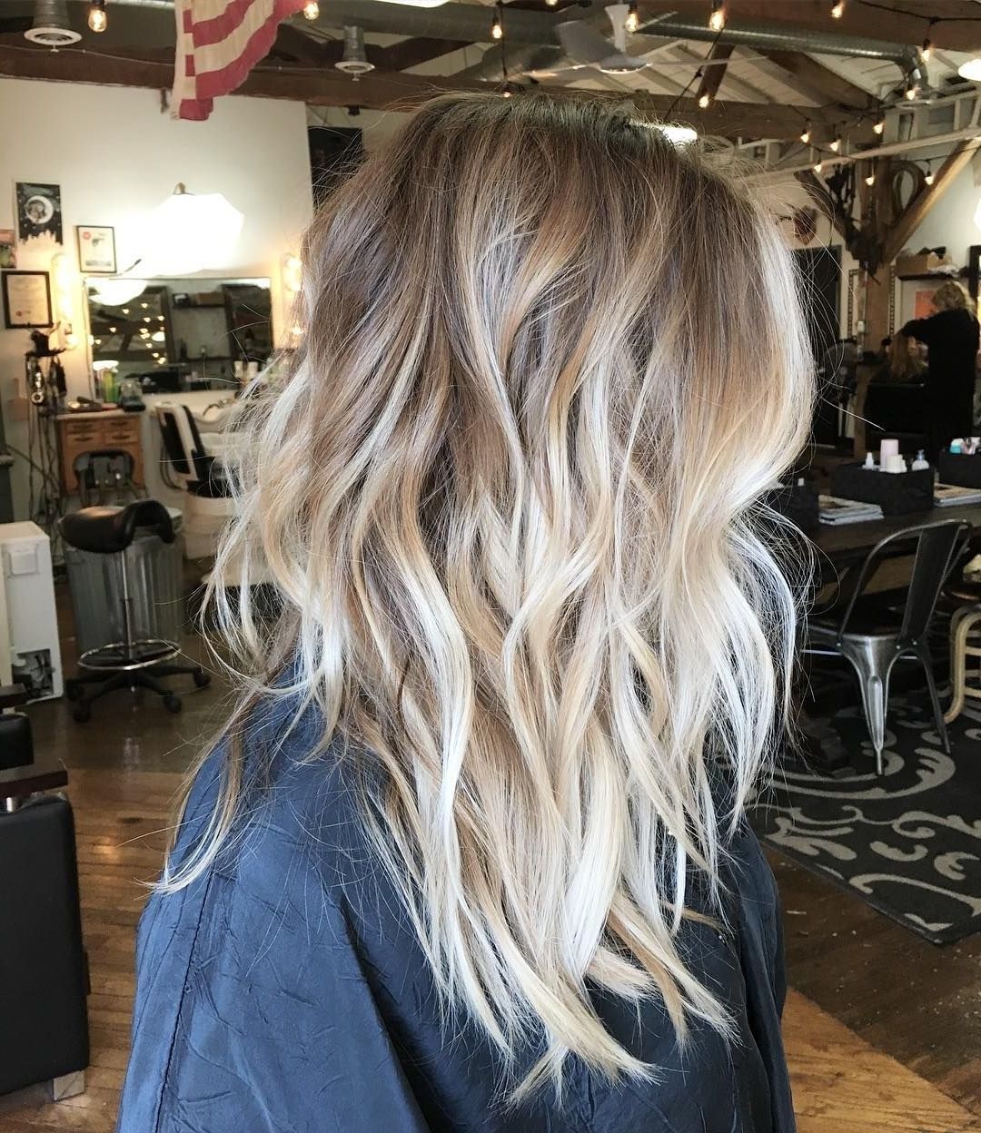Messy Dark Blonde Hair With Vanilla Blonde Balayage And Chunky, Wavy In Recent Bright Long Bob Blonde Hairstyles (View 7 of 20)