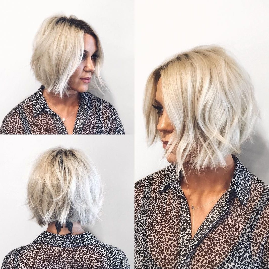 Most Current Textured Platinum Blonde Bob Hairstyles Pertaining To This Choppy Platinum Bob With Undone Texture And Shadow Roots Is A (View 3 of 20)