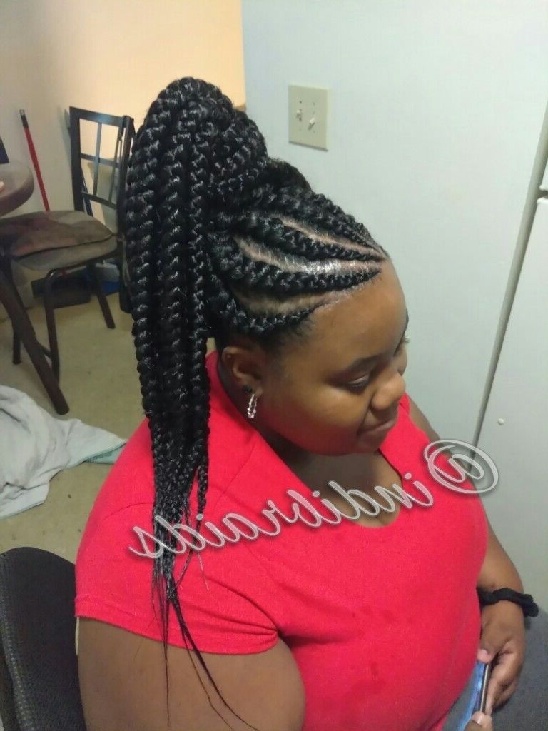 Most Recently Released High Ponytail Hairstyles With Jumbo Cornrows Intended For Pin@indibraidsnstyles On Feed In Cornrows In High Ponytail (View 1 of 20)