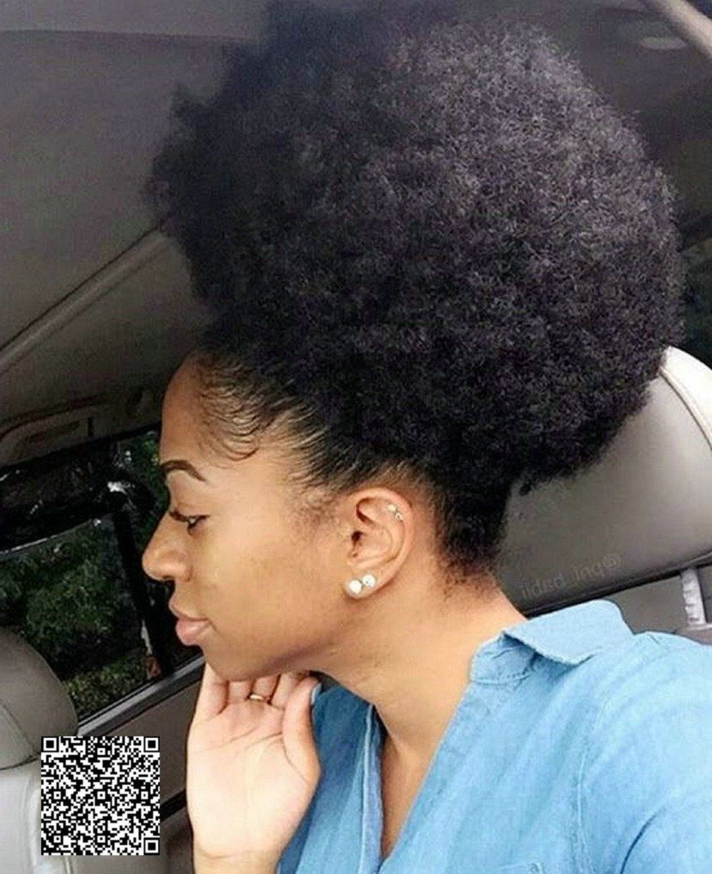 Most Up To Date Jet Black Pony Hairstyles With Volume For Jet Black Afro Kinky Curly Drawstring Ponytails Short Natural Afro (View 14 of 20)