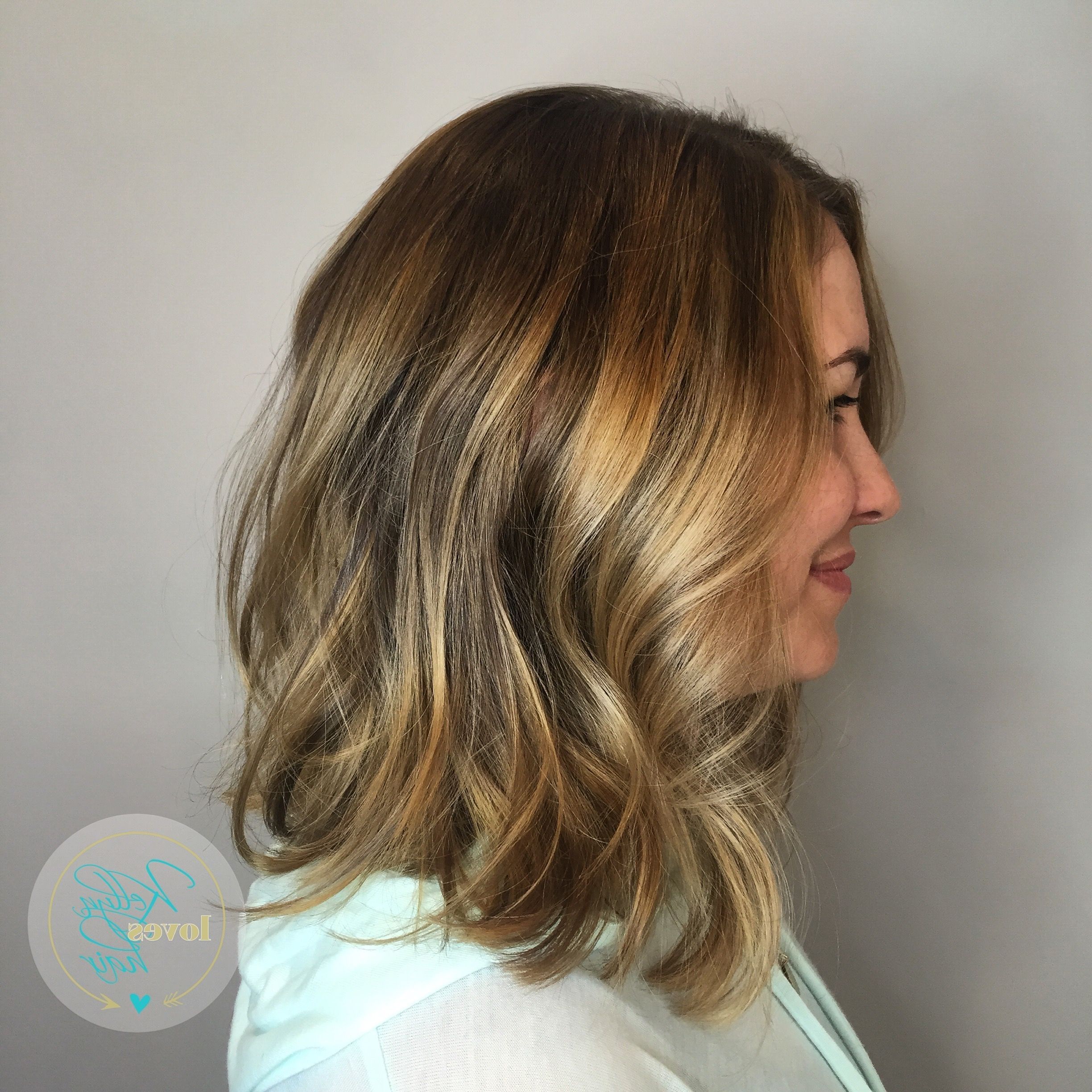 Natural Dark Blonde With Painted Highlights And Lowlights  Long Bob Inside Trendy Long Bob Blonde Hairstyles With Lowlights (View 6 of 20)