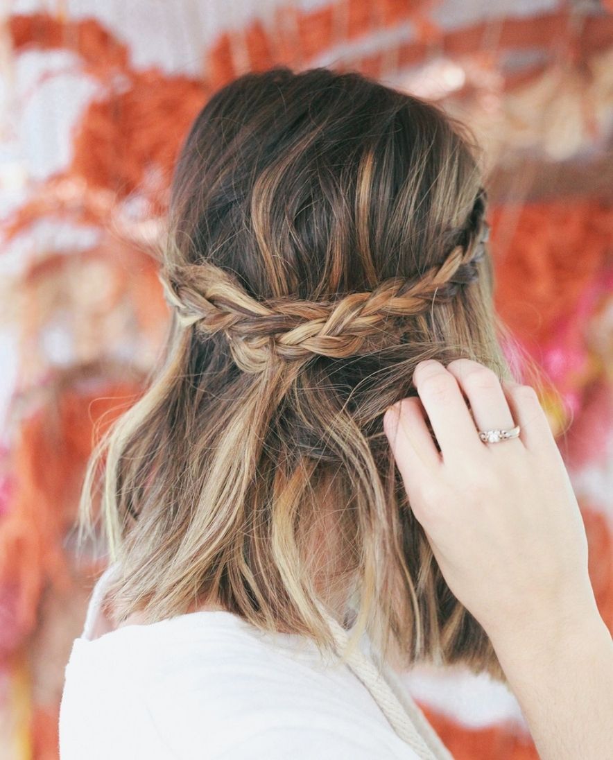 Newest Brunette Macrame Braid Hairstyles Throughout 30 Swanky Braided Hairstyles To Do On Short Hair (View 1 of 20)