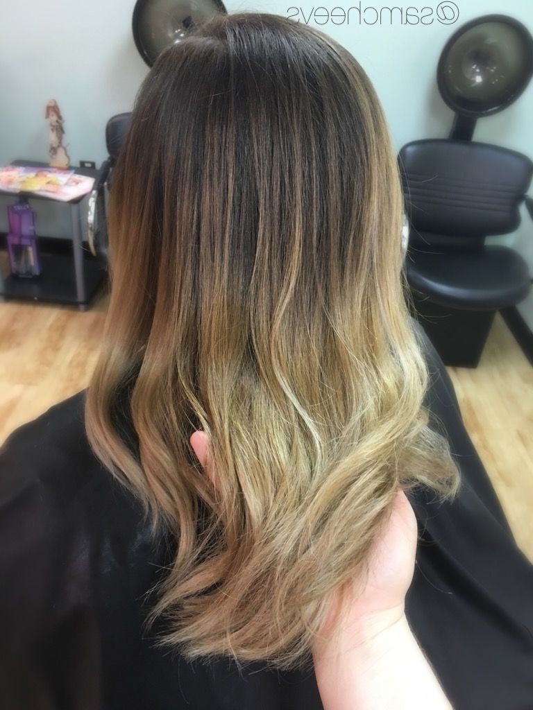 Ombre For Dark Brown Hair // Brown Roots Dirty Blonde Ends // Honey With Regard To Newest Dark Roots Blonde Hairstyles With Honey Highlights (View 4 of 20)