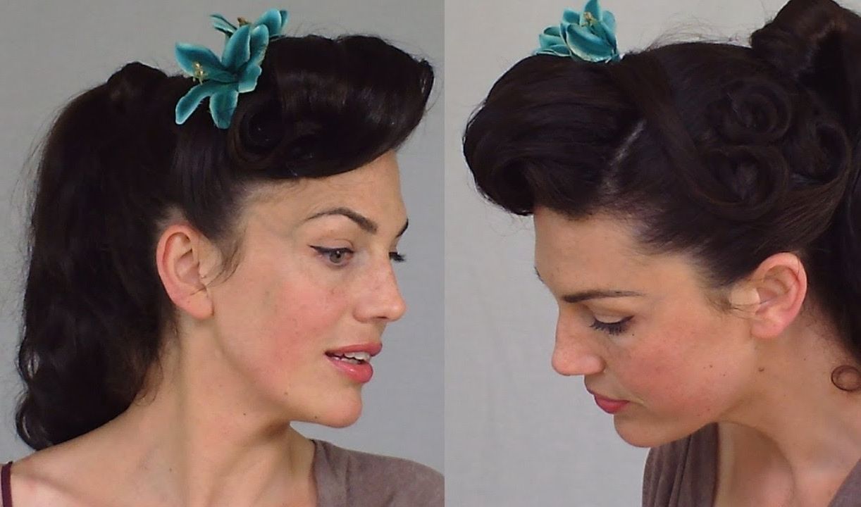 Pin Up Ponytail – Easy & Practical Vintage Hairstyle – Youtube Inside Most Up To Date Vintage Curls Ponytail Hairstyles (View 7 of 20)