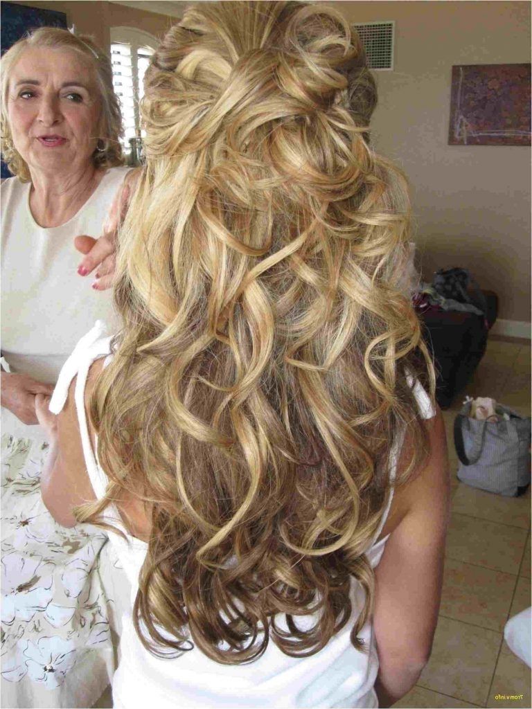 Prom Hair Down Wavy Princessy Half Updo Youtuberhyoutubecom Ways To Intended For Well Liked Big And Bouncy Half Ponytail Hairstyles (View 13 of 20)