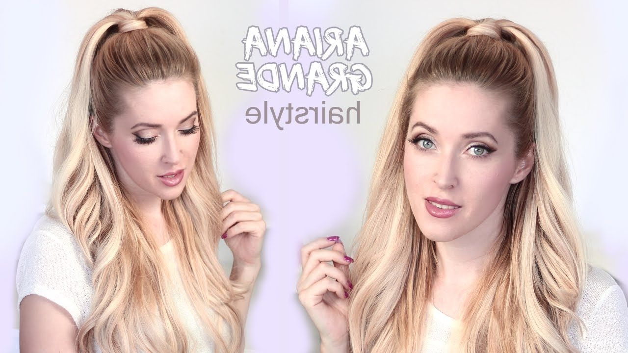 Recent Grande Ponytail Hairstyles With Regard To Ariana Grande Hair Tutorial ❤ Half Ponytail Hairstyle With (View 13 of 20)