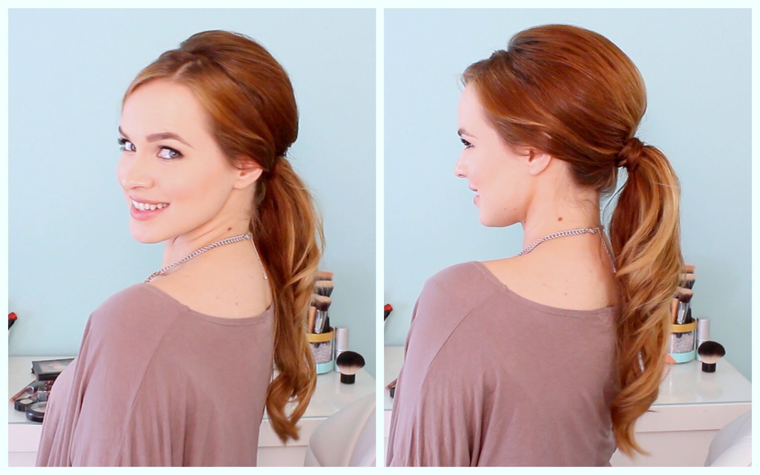 Retro Inspired Ponytail – Youtube In Preferred Stylish Low Pony Hairstyles With Bump (View 7 of 20)
