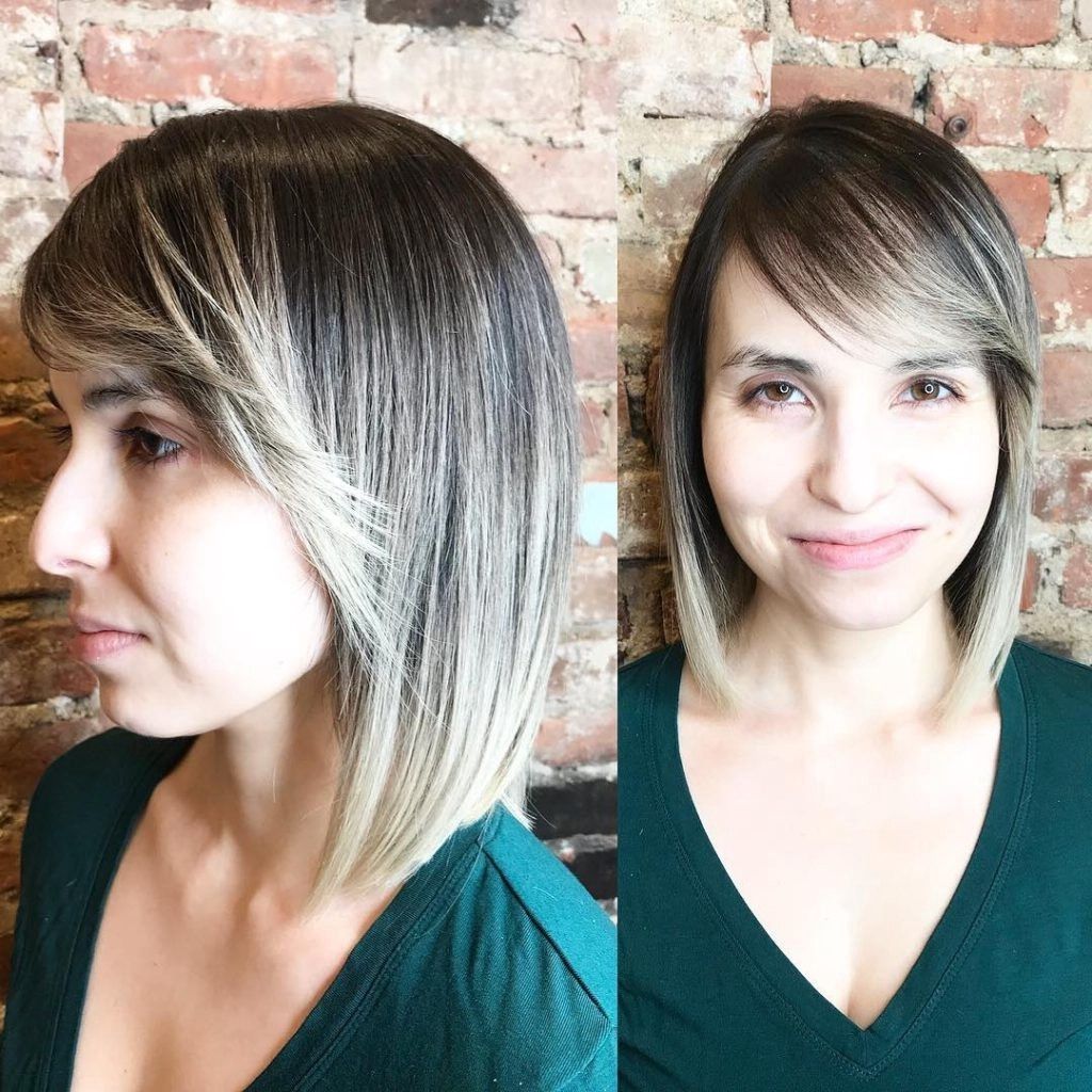 Sleek Classic Bob With Flipped Side Swept Bangs And Ash Brown To For Newest Sleek Ash Blonde Hairstyles (View 19 of 20)