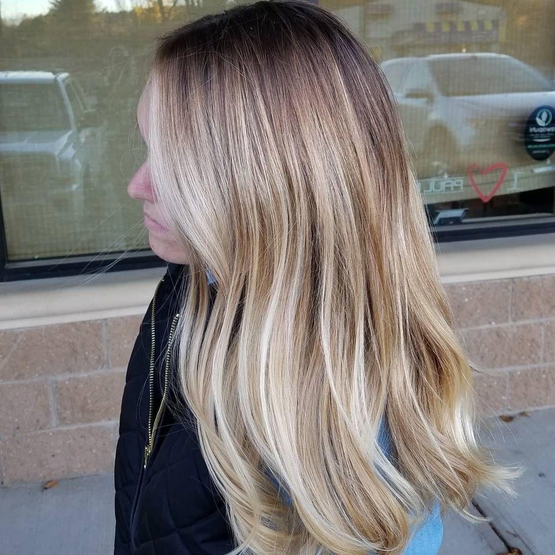 Trendy Creamy Blonde Fade Hairstyles Regarding Honey And Creamy Blonde Balayage For Long Thick Dark Blonde Hair (Gallery 4 of 20)