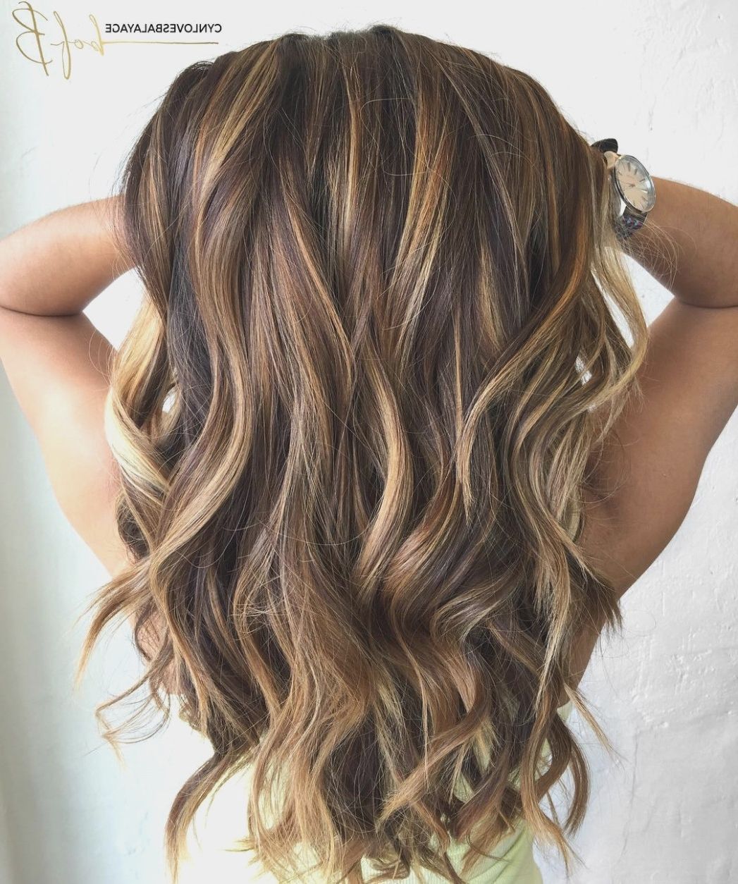 dirty blonde with caramel highlights