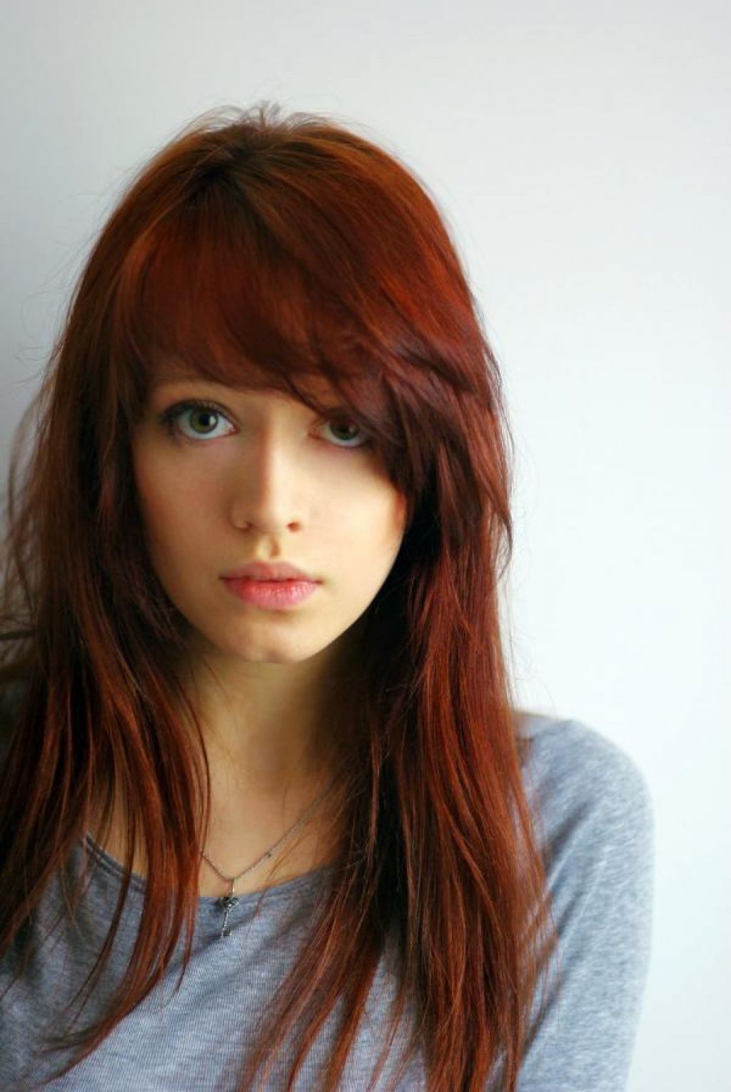 Well Known Ginger Highlights Ponytail Hairstyles With Side Bangs Pertaining To Long Hairstyles With Side Bangs Red Hair (View 9 of 20)