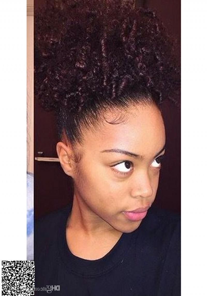 Well Known Pony Hairstyles For Natural Hair With Regard To Short High Ponytail Natural Hair For Black Women Clip In Afro Culry (View 4 of 20)