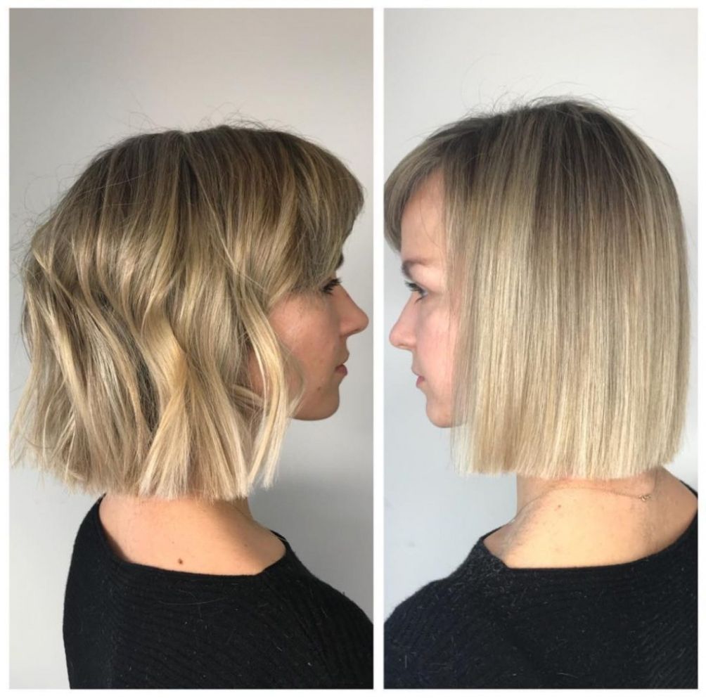 Women's Versatile Blonde Blunt Bob With Side Swept Bangs And Subtle With Best And Newest Blonde Bob With Side Bangs (View 6 of 20)