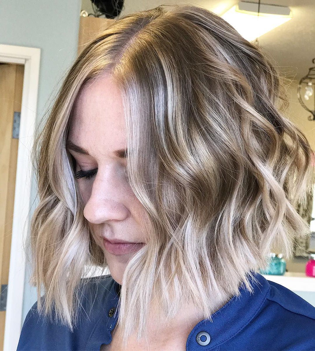 10 Beautiful Medium Bob Haircuts &edgy Looks: Shoulder Length For Nape Length Blonde Curly Bob Hairstyles (Gallery 19 of 20)