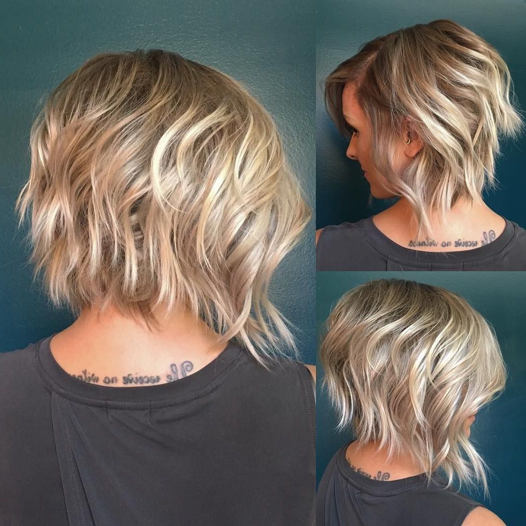 10 Latest Inverted Bob Haircuts: 2018 Short Hairstyle, High Fashion For Messy Shaggy Inverted Bob Hairstyles With Subtle Highlights (View 10 of 20)