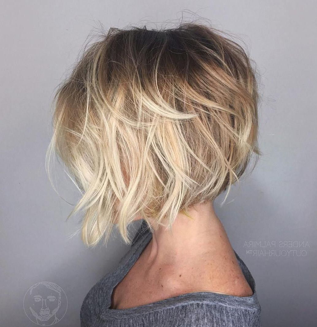 100 Mind Blowing Short Hairstyles For Fine Hair | Blonde Balayage Pertaining To Layered Balayage Bob Hairstyles (View 4 of 20)