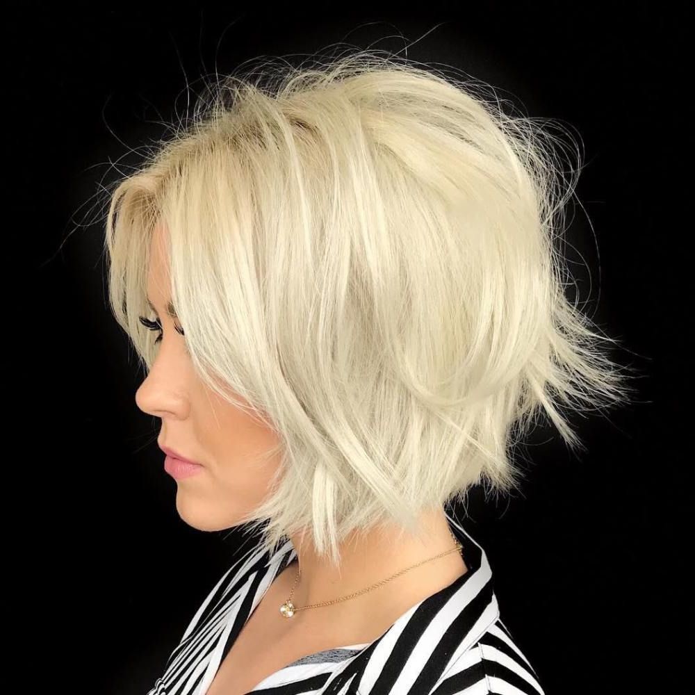 100 Mind Blowing Short Hairstyles For Fine Hair | Looking Good Pertaining To Frizzy Razored White Blonde Bob Haircuts (View 1 of 20)