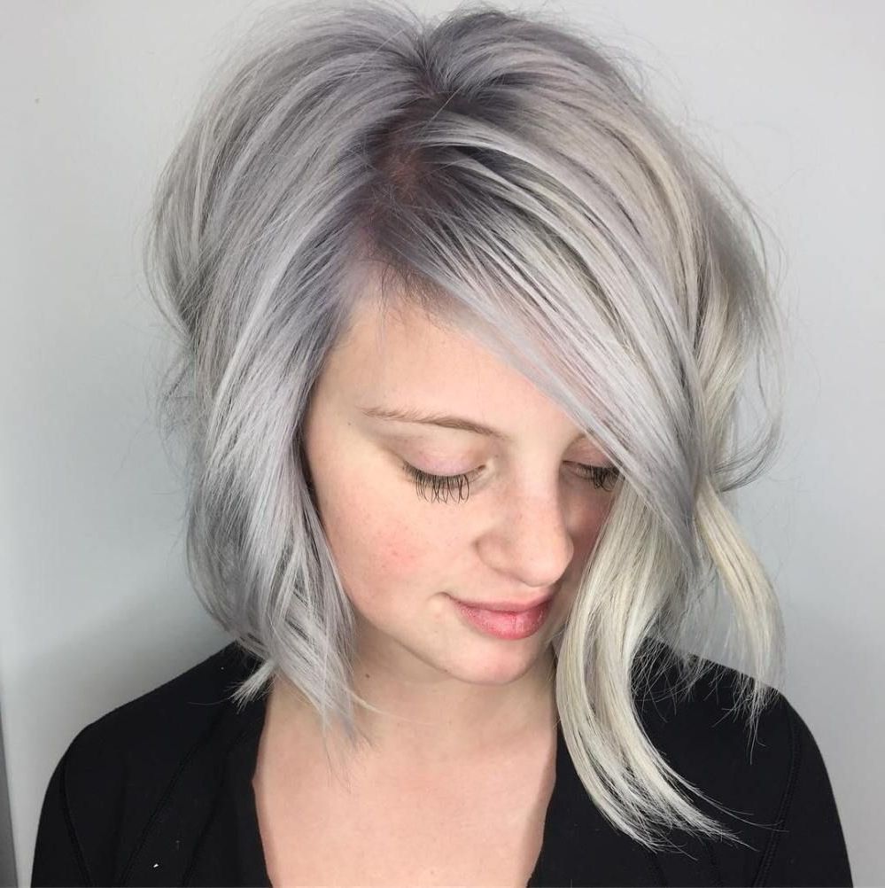 100 Mind Blowing Short Hairstyles For Fine Hair | Products, Styles N In Side Parted Asymmetrical Gray Bob Hairstyles (View 2 of 20)