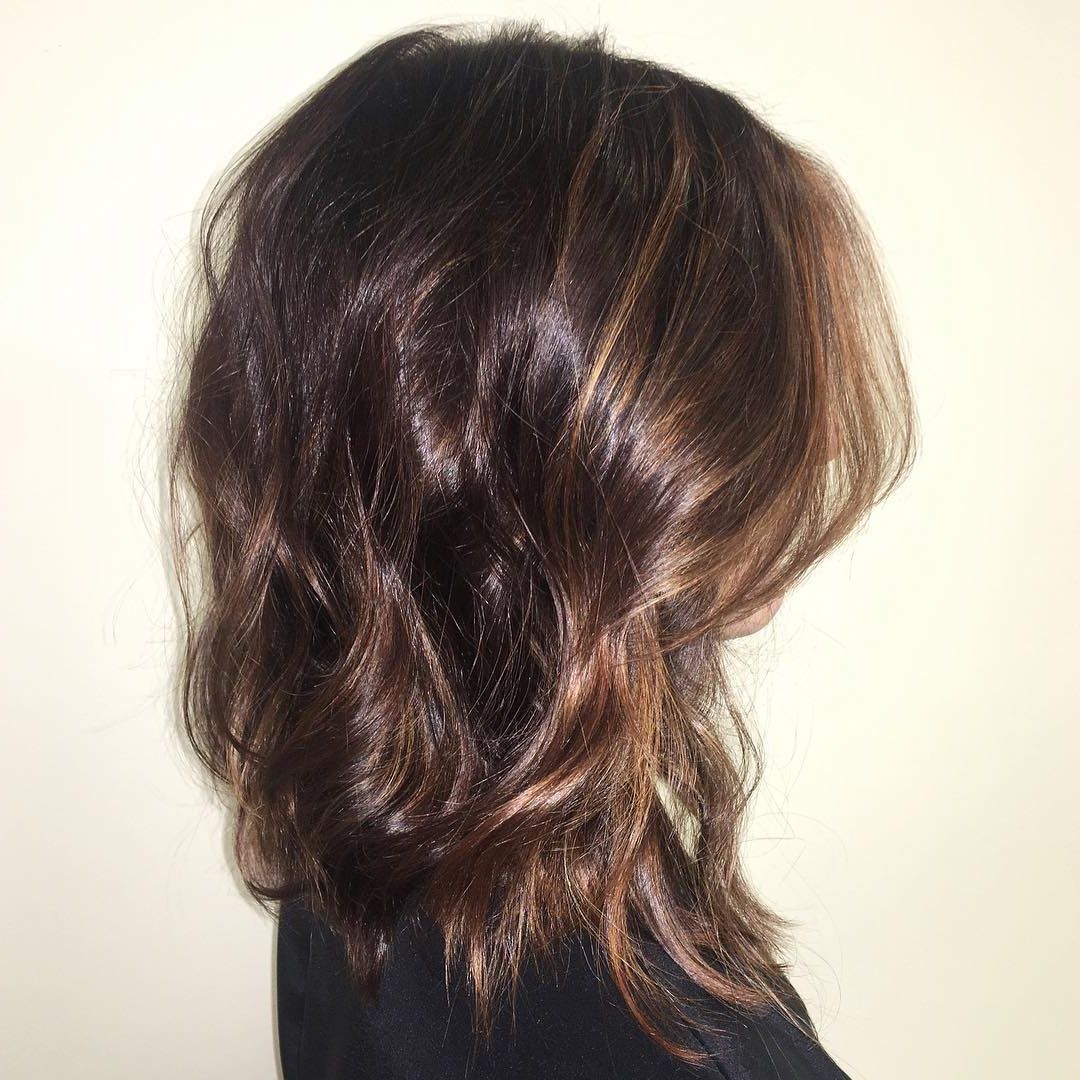 30 Edgy Medium Length Haircuts For Thick Hair [october, 2018] Pertaining To Soft Brown And Caramel Wavy Bob Hairstyles (Gallery 20 of 20)