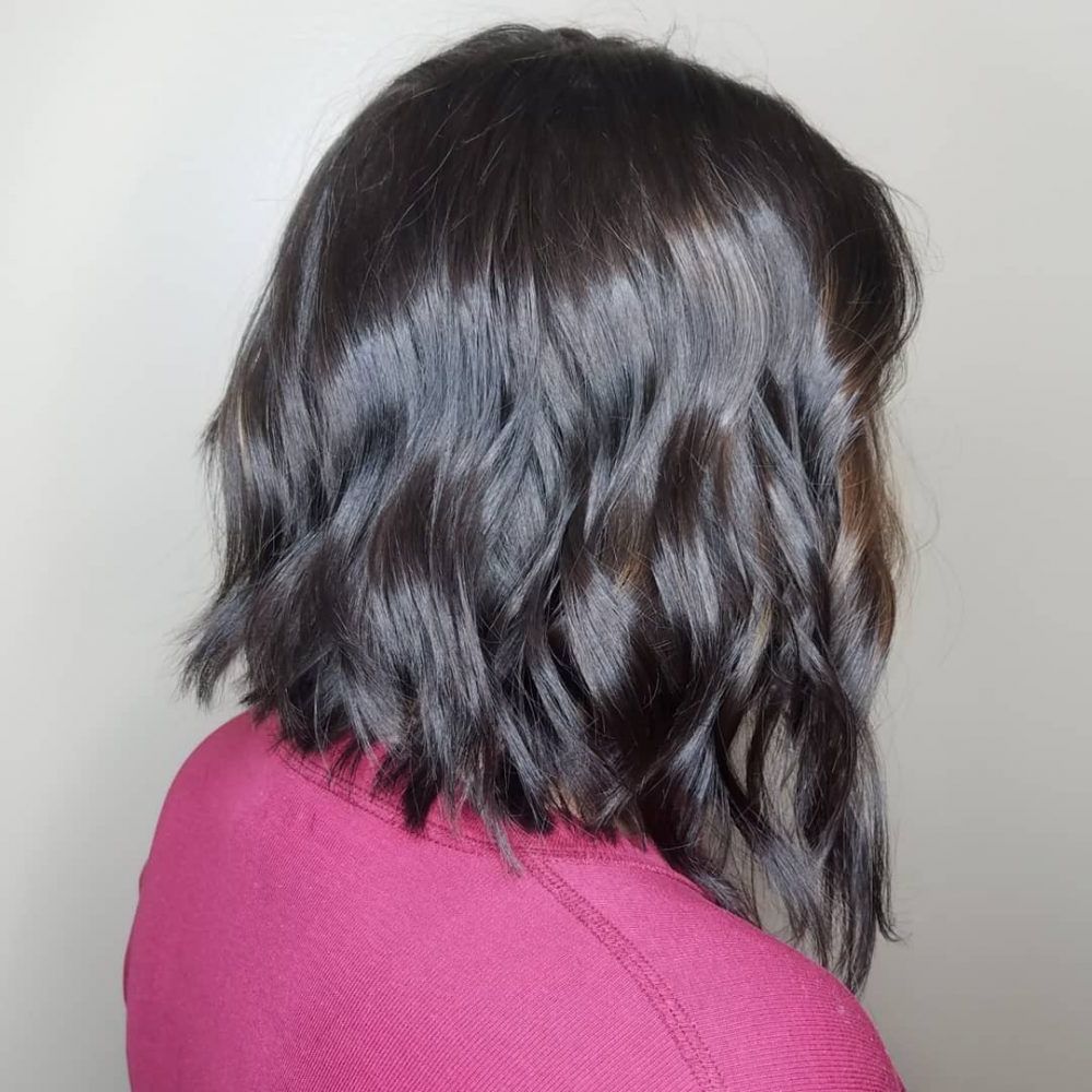 43 Greatest Wavy Bob Hairstyles – Short, Medium And Long In 2018 Regarding Stacked Black Bobhairstyles  With Cherry Balayage (View 19 of 20)