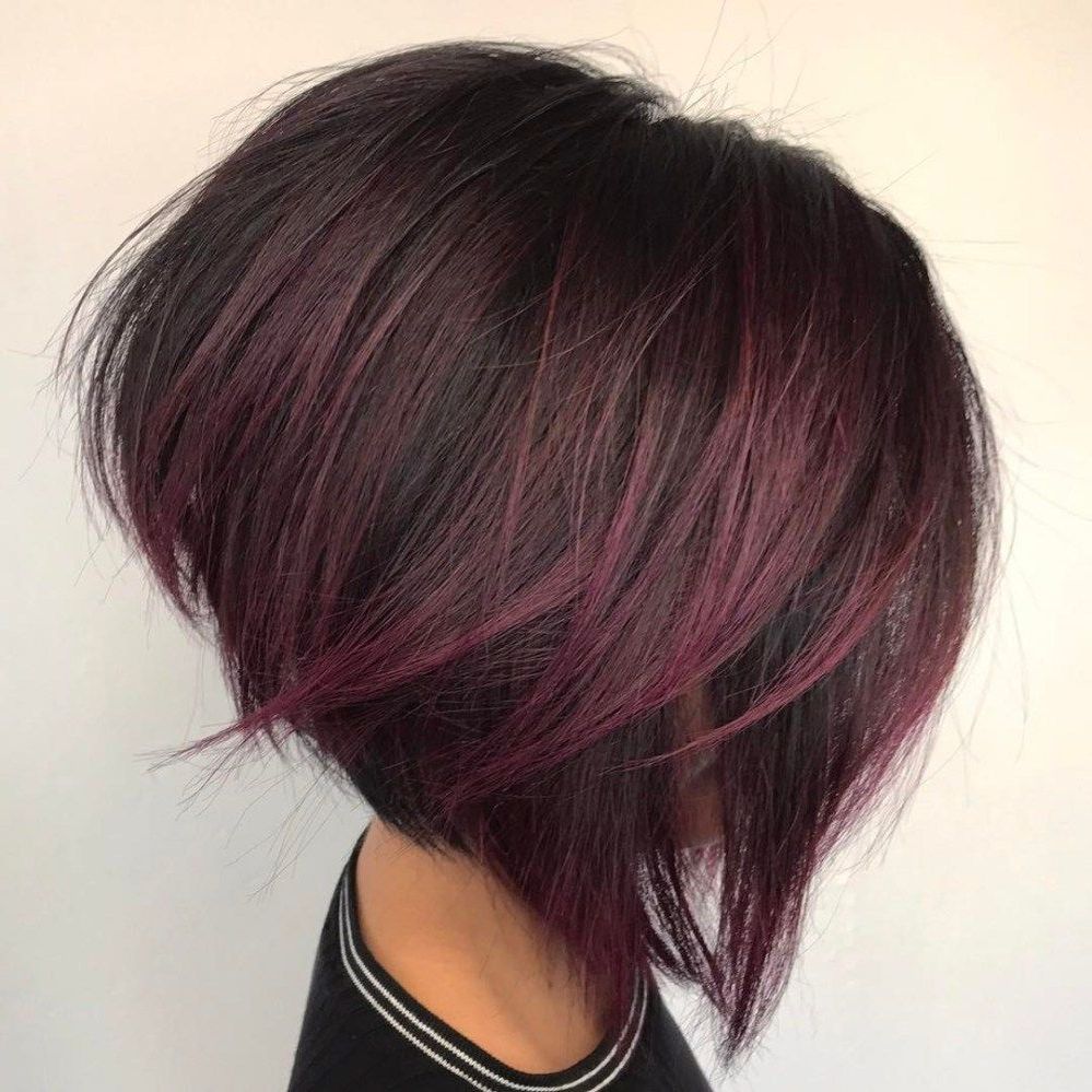 60 Classy Short Haircuts And Hairstyles For Thick Hair | Bobs Inside Angled Burgundy Bob Hairstyles With Voluminous Layers (Gallery 1 of 20)