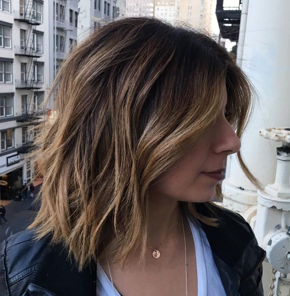 60 Fun And Flattering Medium Hairstyles For Women In 2018 | Hair Intended For Loosely Waved Messy Brunette Bob Hairstyles (View 15 of 20)