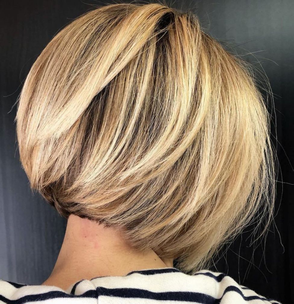 60 Layered Bob Styles: Modern Haircuts With Layers For Any Occasion Inside Caramel Blonde Rounded Layered Bob Hairstyles (View 1 of 20)