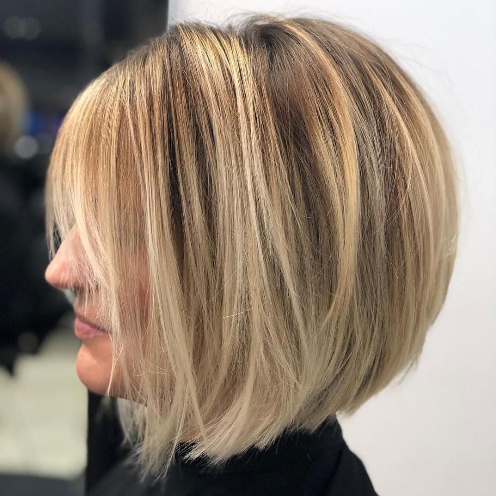 60 Layered Bob Styles: Modern Haircuts With Layers For Any Occasion Inside Rounded Tapered Bob Hairstyles With Shorter Layers (View 13 of 20)