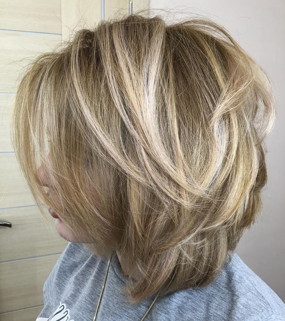 70 Brightest Medium Layered Haircuts To Light You Up | Becky Auton Inside Silver Balayage Bob Haircuts With Swoopy Layers (View 3 of 20)