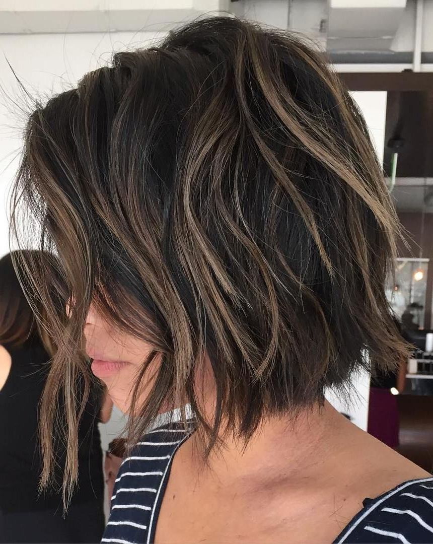 70 Cute And Easy To Style Short Layered Hairstyles In 2018 | Beauty Inside Disheveled Brunette Choppy Bob Hairstyles (View 5 of 20)