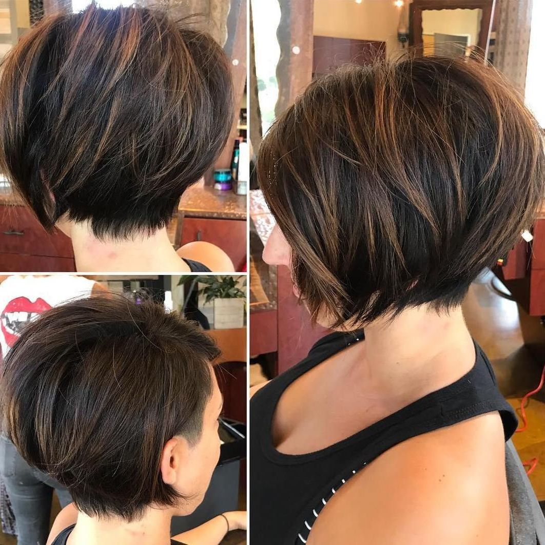 70 Cute And Easy To Style Short Layered Hairstyles In 2018 | Hair Pertaining To Rounded Pixie Bob Haircuts With Blonde Balayage (View 4 of 20)