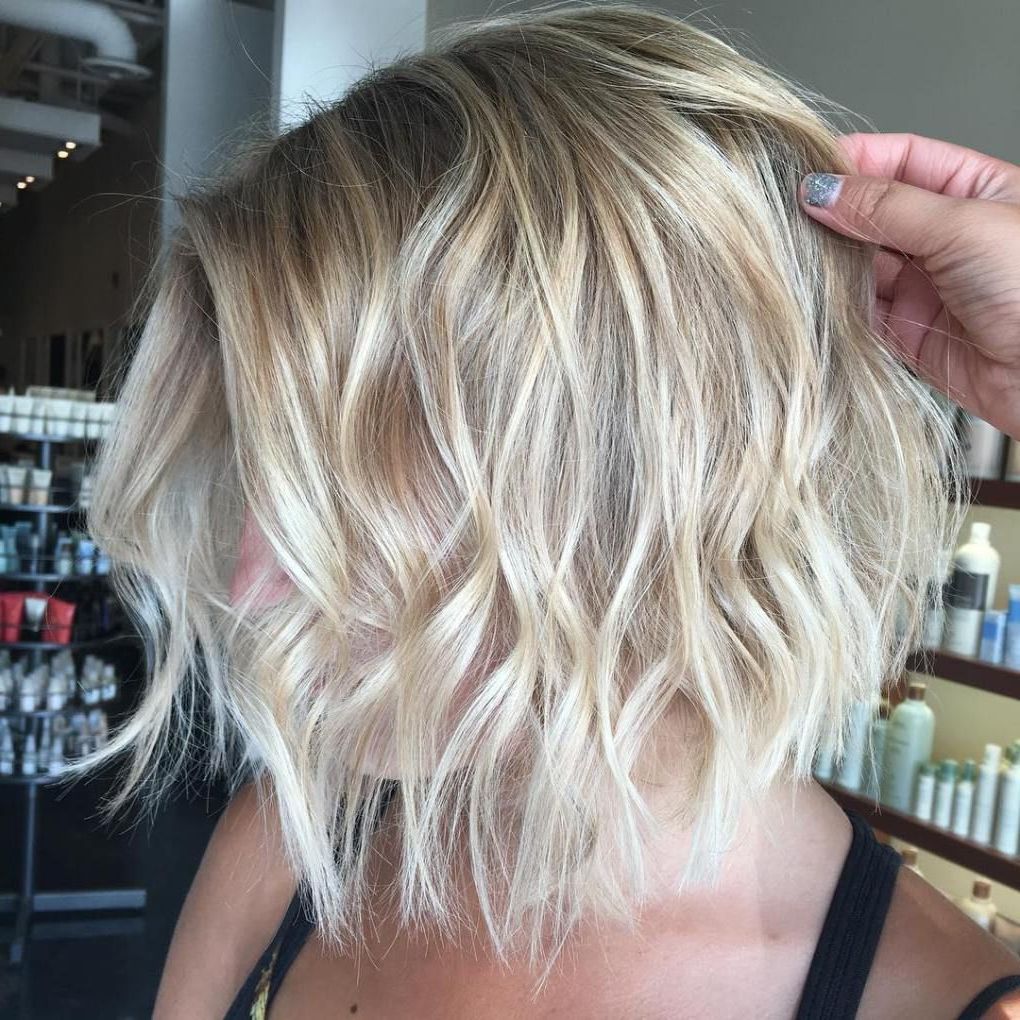 70 Devastatingly Cool Haircuts For Thin Hair | Blonde Balayage, Fine With Regard To Short Wavy Blonde Balayage Bob Hairstyles (View 9 of 20)