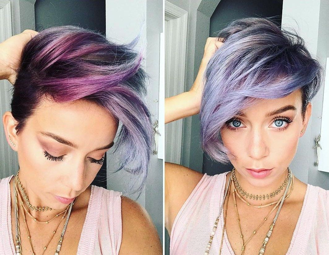 70 Short Shaggy, Spiky, Edgy Pixie Cuts And Hairstyles In 2018 In Lavender Haircuts With Side Part (View 6 of 20)