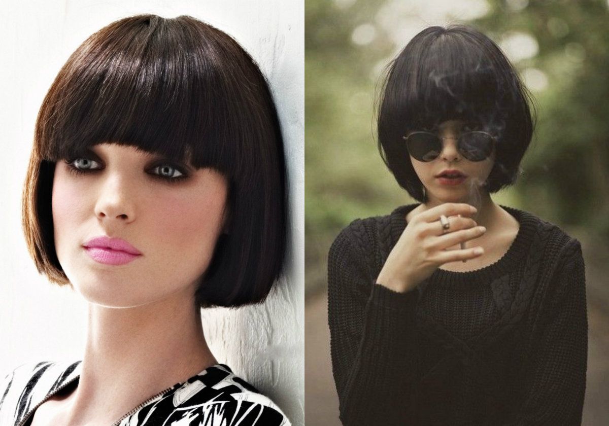 Best Classy Bob Haircuts With Bangs | Hairdrome Within Curly Brunette Bob Hairstyles With Bangs (View 3 of 20)
