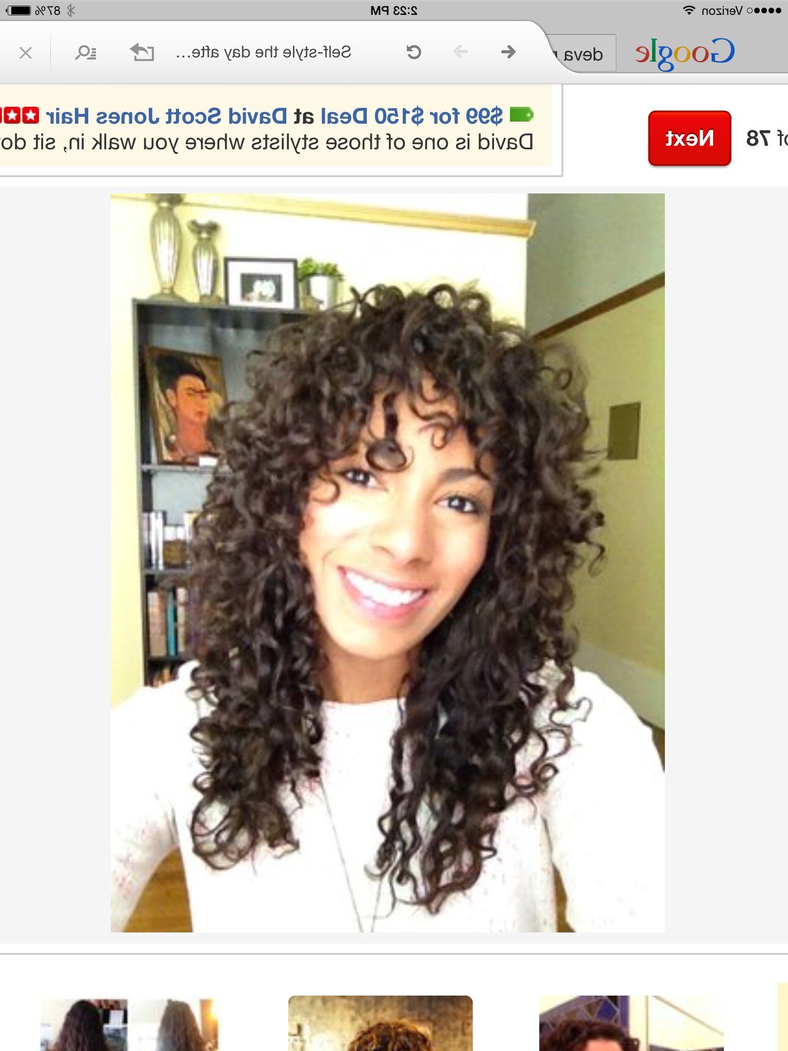 Deva Curl Style, Liking This (bangs!) | Deva Curl | Pinterest Pertaining To Curly Q Haircuts (View 6 of 20)