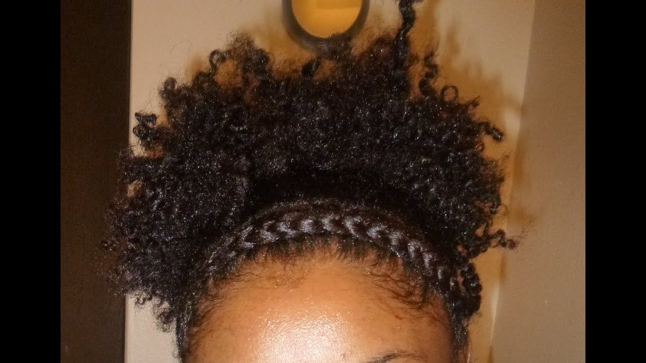 Fashionable Black Curly Ponytails With Headband Braid In Twist Out Puff & Braided Headband Tutorial (puff Style #4) – Youtube (View 8 of 20)