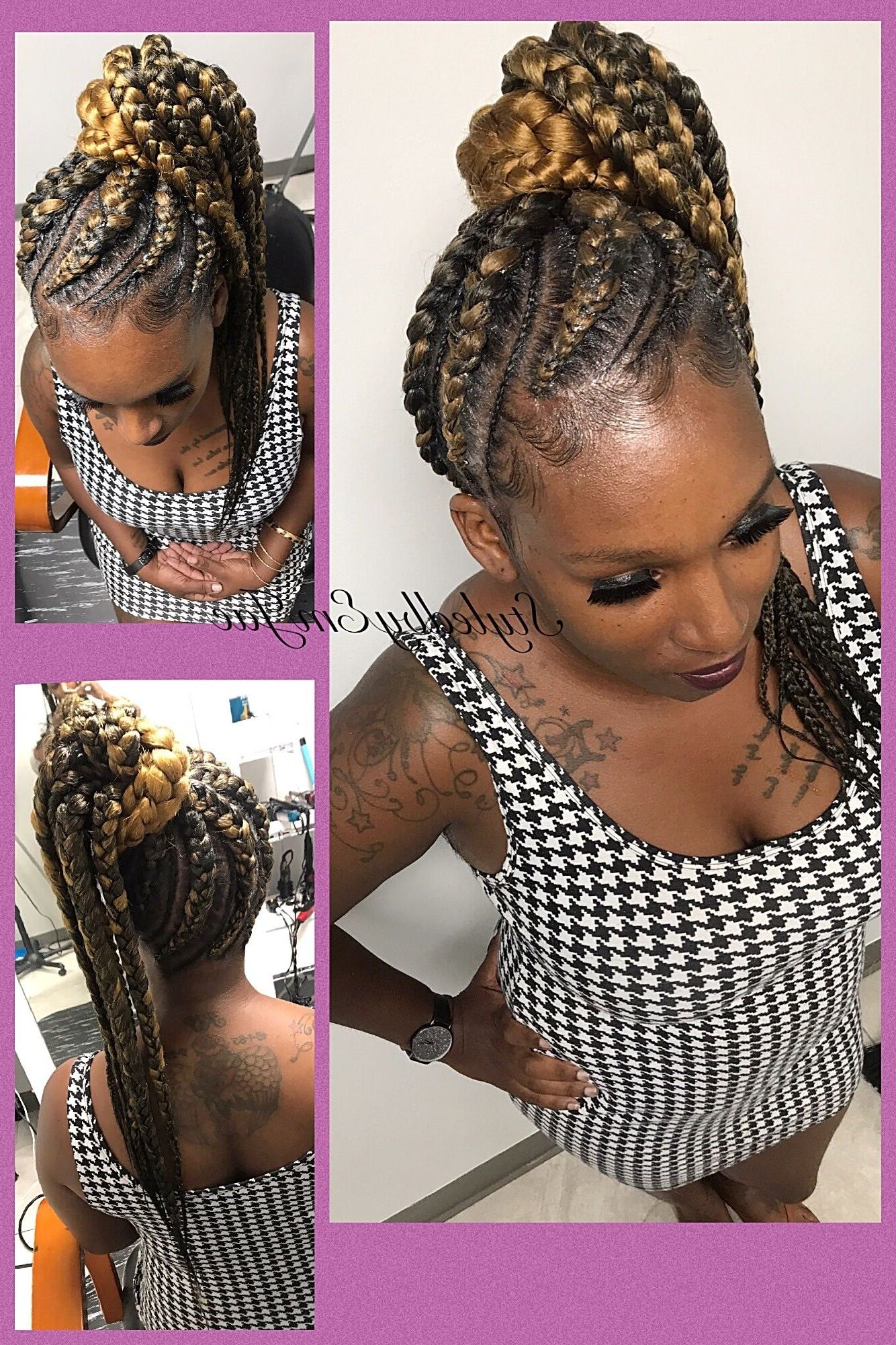 Fashionable Blonde Braided And Twisted Ponytails Pertaining To Feedin Braids Ponytail, Goddess Ponytail, Weave Cornrows, Braid (View 2 of 20)