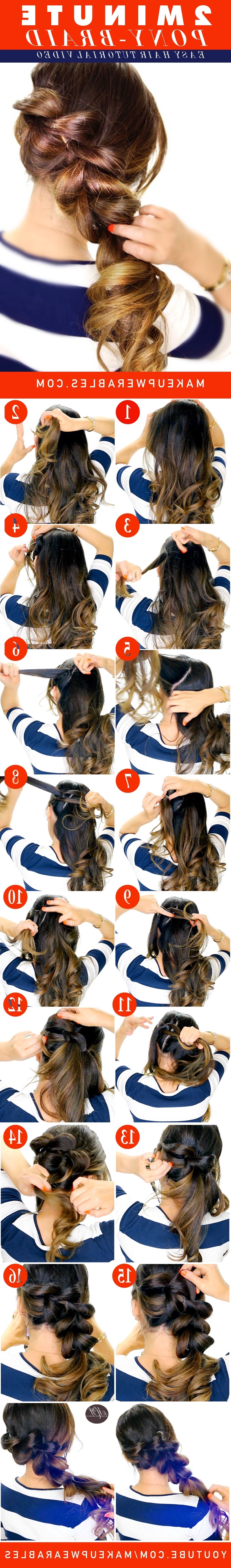 Favorite 2 Minute Side Pony Hairstyles Intended For 2 Minute Fancy Ponytail Braid (View 17 of 20)