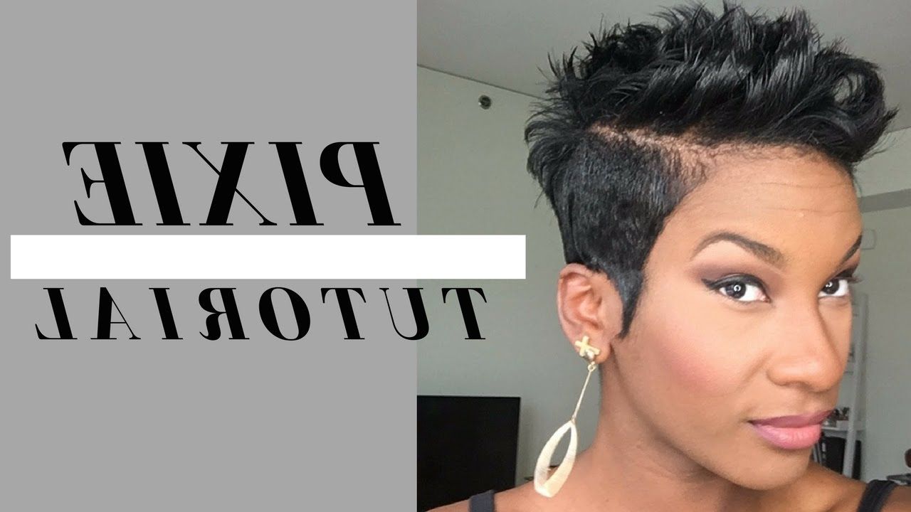 Flips And Spikes Pixie Tutorial 2017 | Short Hair Styles For Black With Short Black Hairstyles With Tousled Curls (View 11 of 20)
