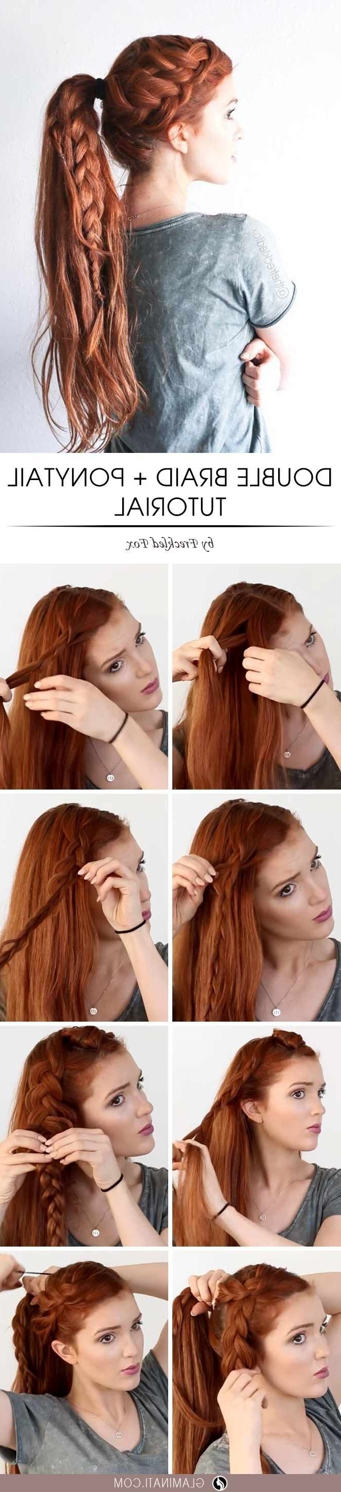 Hair How To: Double French Braid With Ponytail (View 4 of 20)