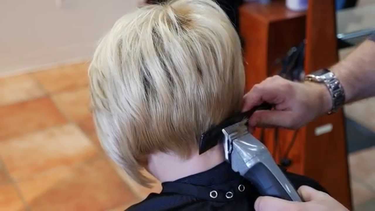 How To Taper A Female Neckline – Thesalonguy – Youtube In Choppy Pixie Bob Haircuts With Stacked Nape (Gallery 19 of 20)