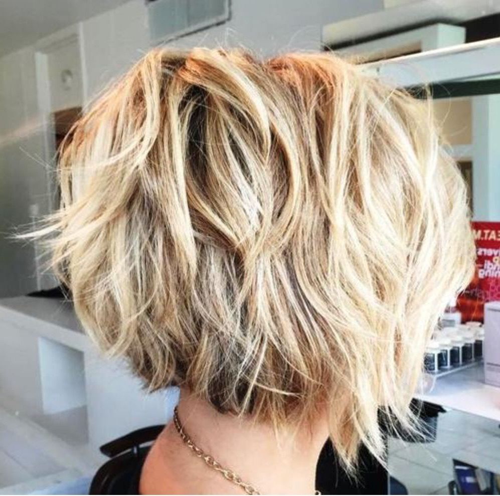 Image Result For Feathered Tousled Blonde Bob Back View | Haircuts Regarding Messy Choppy Layered Bob Hairstyles (View 7 of 20)