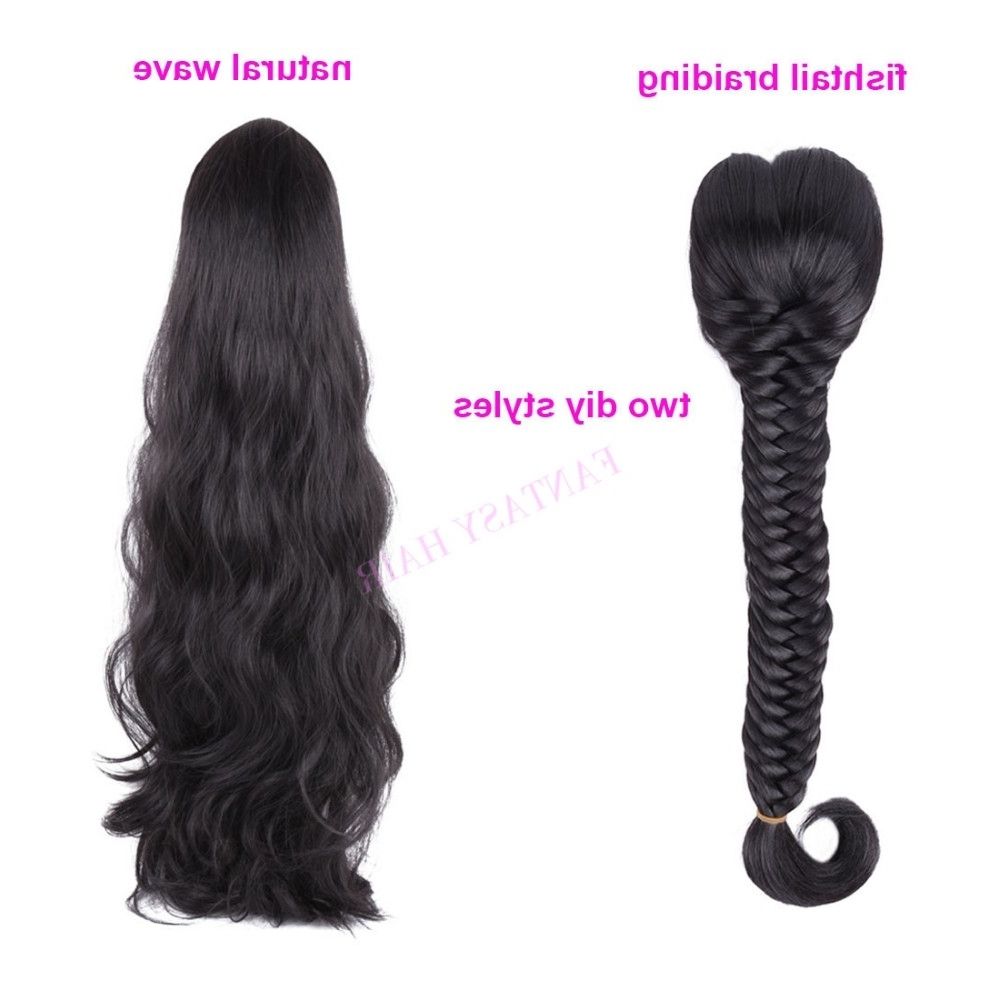 Latest Fishtail Ponytails With Hair Extensions For Soft Black 1b Synthetic Plait Claw Clip Ponytail Hair Extensions For (View 13 of 20)