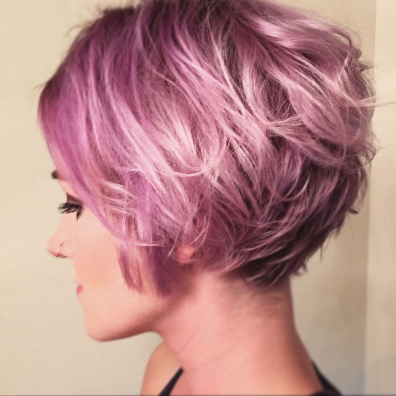 Lilac/lavender Short Hair Using Overtone Products In Pastel Purple Pertaining To Lavender Haircuts With Side Part (View 13 of 20)