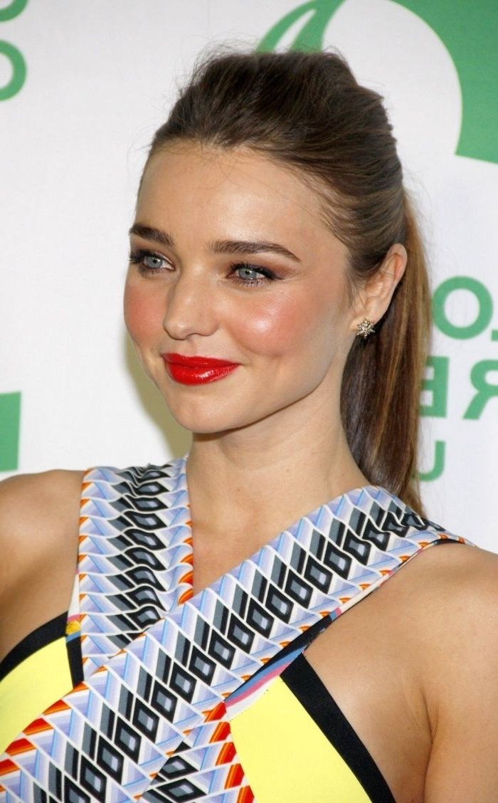 Miranda Kerr Hairstyles: See Miranda Kerr's Best Hair Photos Intended For Best And Newest Elegant Ponytail Hairstyles For Events (View 20 of 20)