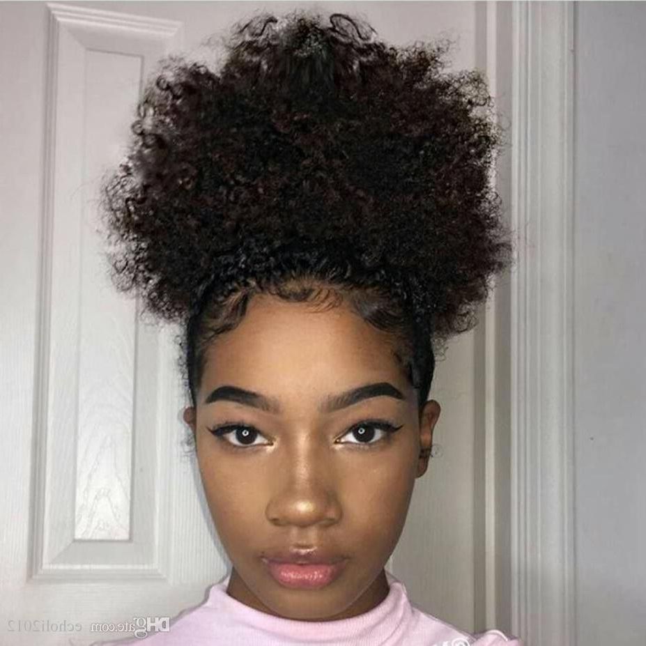 Natural Brown Kinky Curly Human Hair Ponytail Afro Kinky Clip In Throughout Well Known Naturally Curly Ponytail Hairstyles (View 9 of 20)