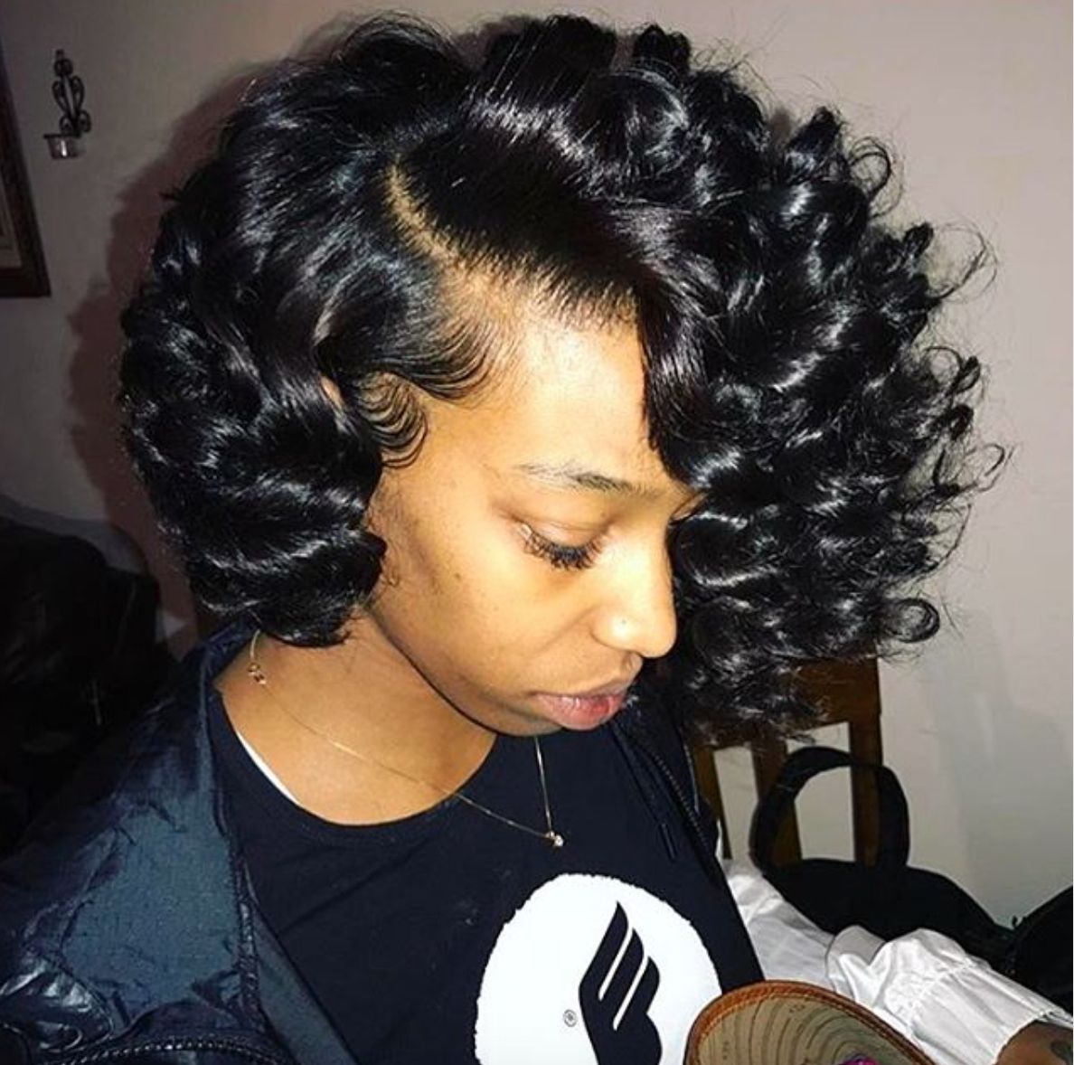 Pindayjah👑💖😍 On Hair♡ In 2018 | Pinterest | Hair, Hair Throughout Bouncy Curly Black Bob Hairstyles (View 8 of 20)