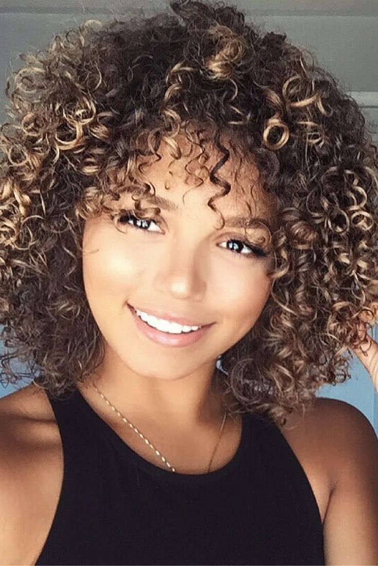 Pinj Lajovonnii On Hair Goals In 2018 | Pinterest | Curly Hair With Regard To Brown Curly Hairstyles With Highlights (View 17 of 20)