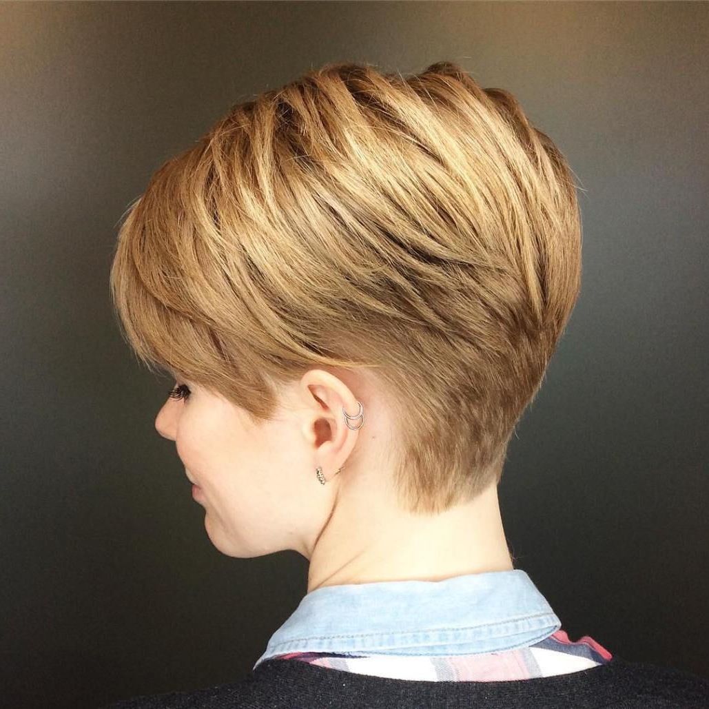 Pixie Haircuts For Thick Hair – 50 Ideas Of Ideal Short Haircuts In Regarding Bronde Balayage Pixie Haircuts With V Cut Nape (View 9 of 20)
